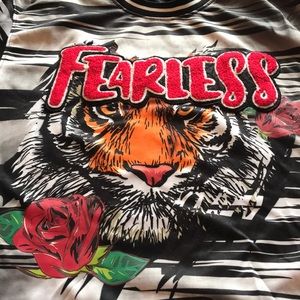 Switch fearless tiger roses raised letters stripes